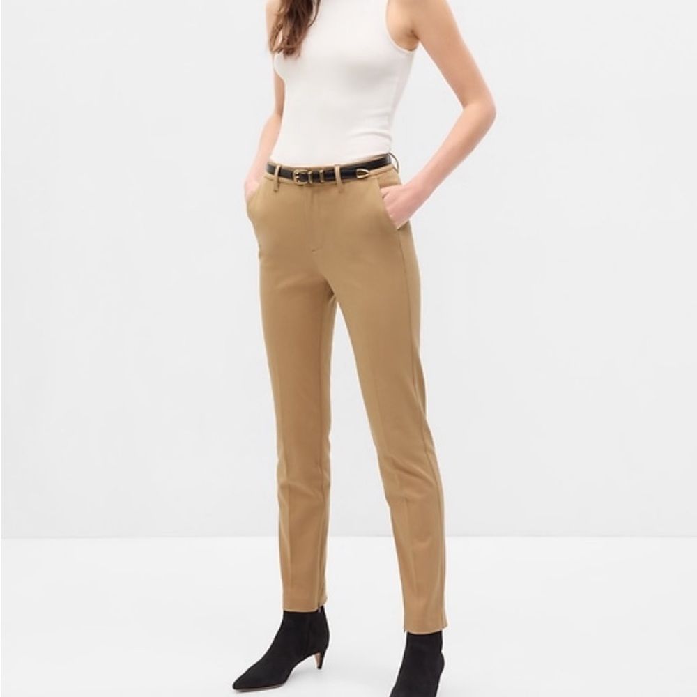 Tags on! Mid-rise stretch ankle zip slim pants